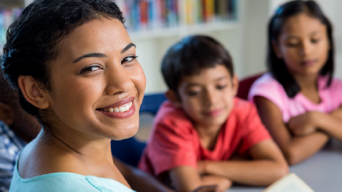 teacher smiling